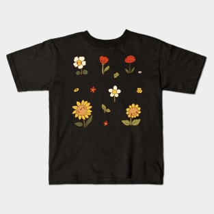 Fun spring flowers pattern Kids T-Shirt